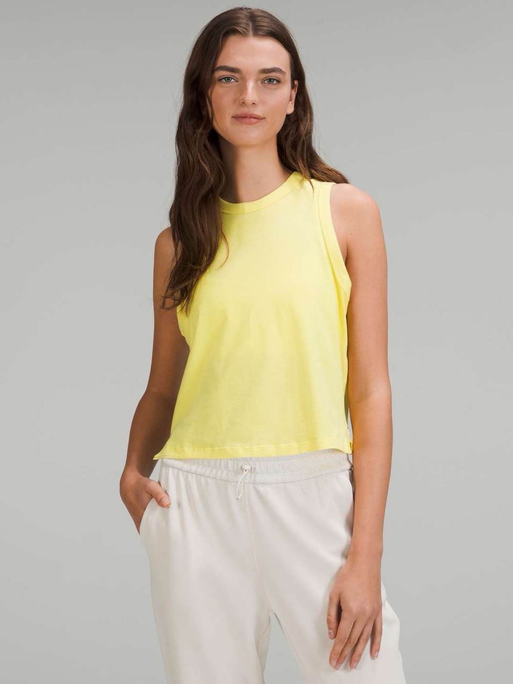 Lululemon Size 4 Classic-Fit Cotton-Blend Tank Sunlight Yellow